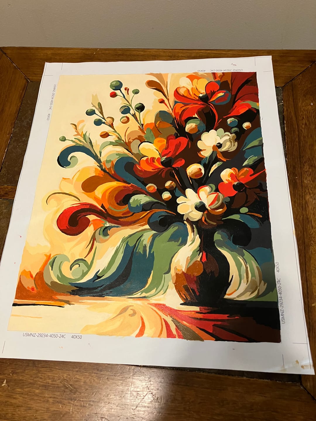Customer photo review of Flower vase, Abstract - Paint by Numbers