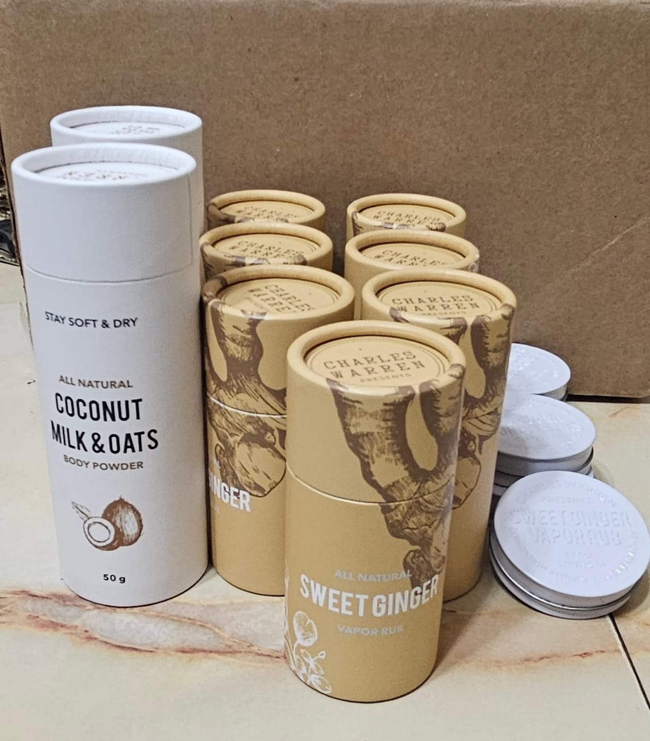 Customer photo review of Talc-Free Coconut Milk & Oats Body Powder