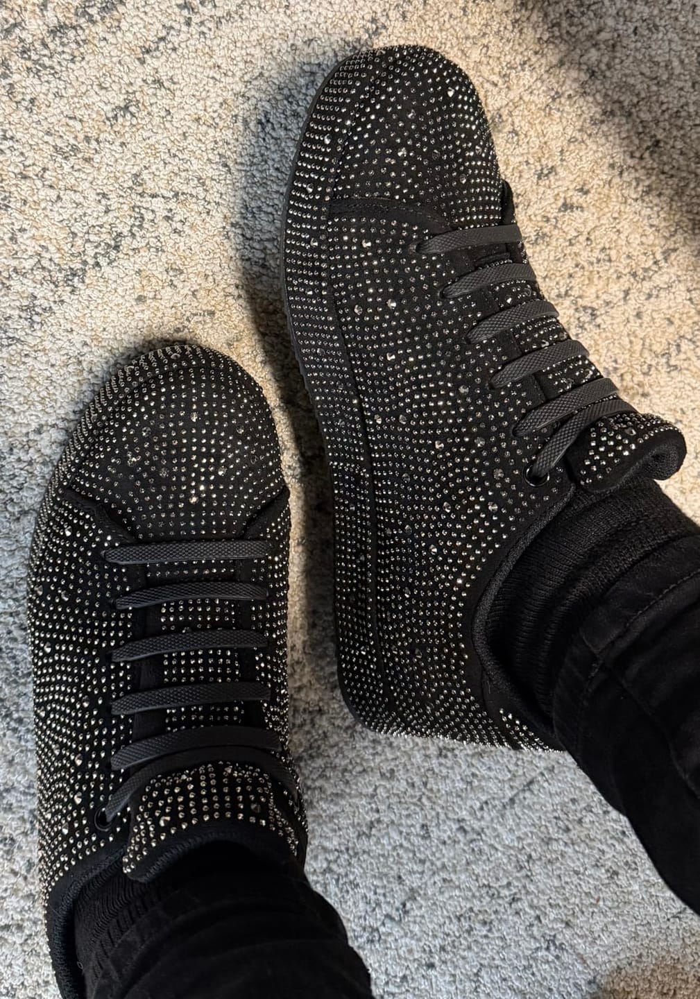 Customer photo review of Sparkly Rhinestone Wedding Sneakers | Glitter Bridal Party Shoes