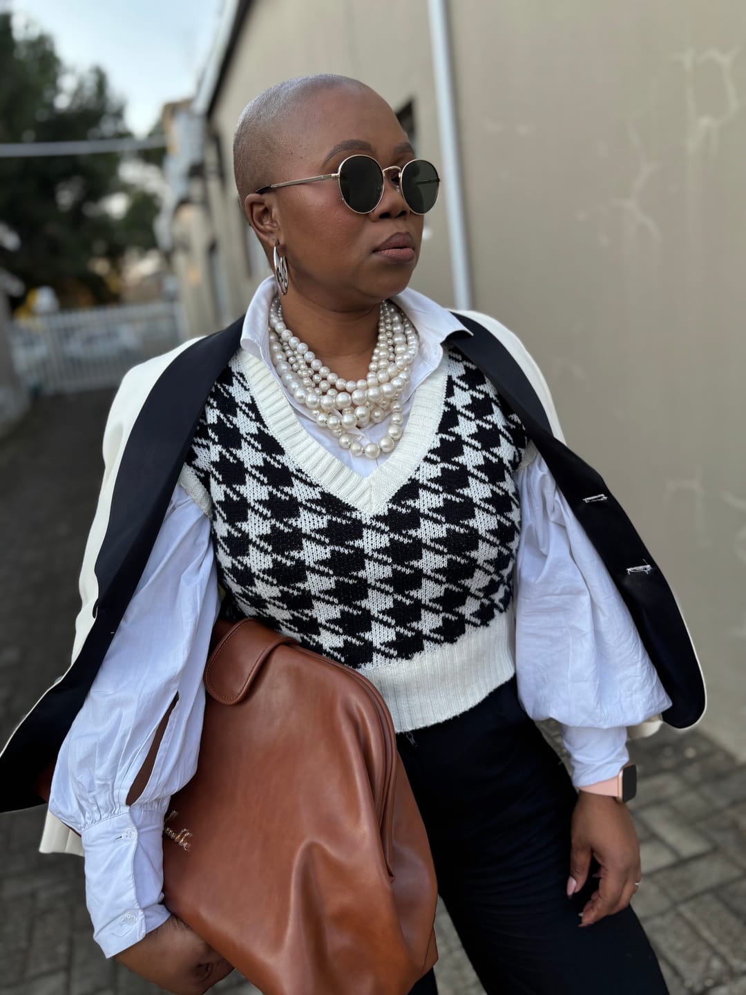 Customer photo review of Silver Luxe Logo Hoops