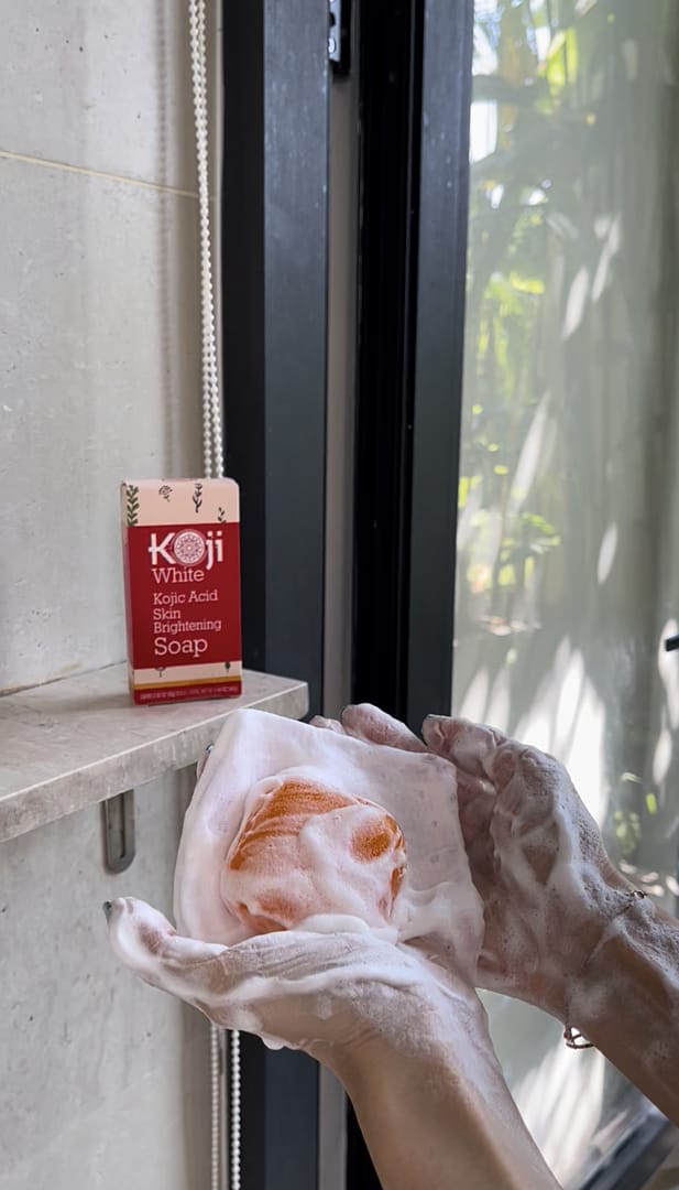 Customer photo review of Pure Kojic Acid Skin Brightening Soap (2 Bars)
