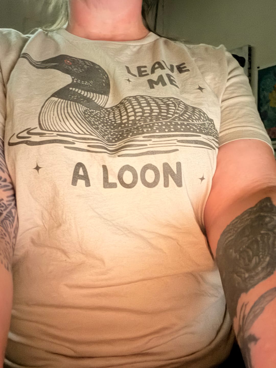 Customer photo review of Leave Me a Loon Unisex T-Shirt