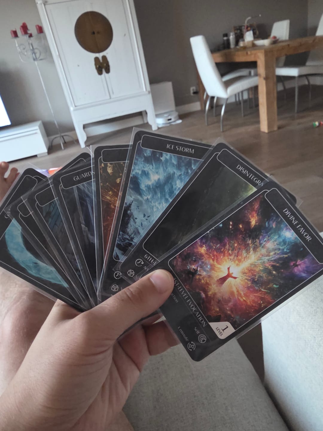 Customer photo review of 408 Printable DnD Spell Cards - 2014 & 2024 Edition