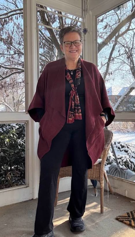 Customer photo review of JIVA Wool Silk Kimono Fire
