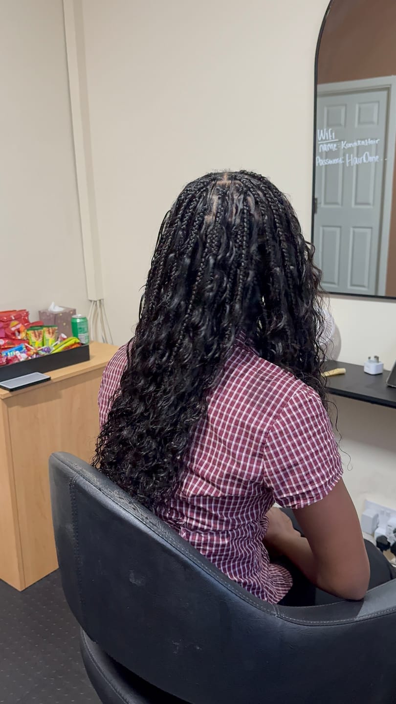 Customer photo review of Natural Color Loose Deep Wave Bulk Human Braiding Hair