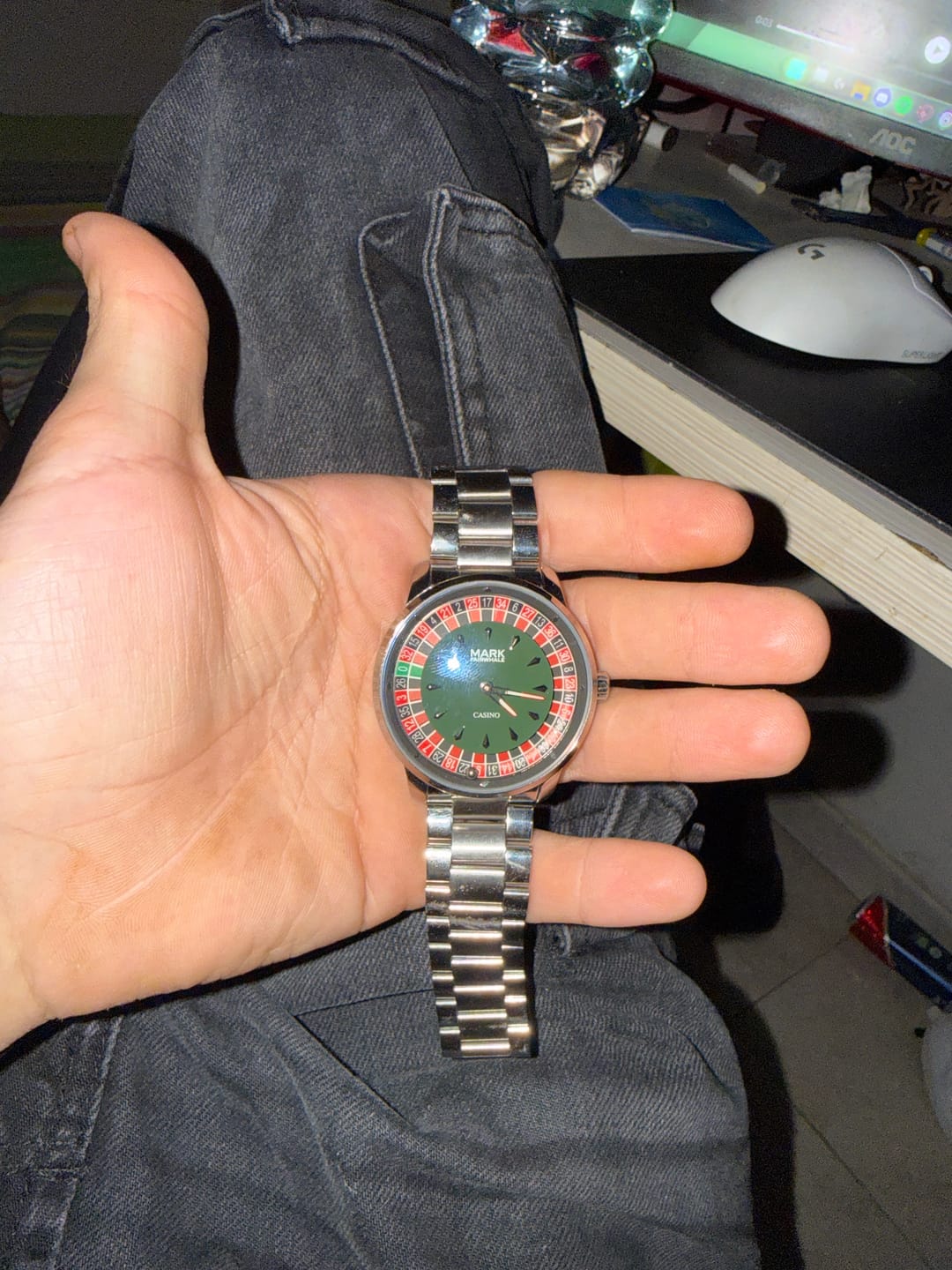 Customer photo review of Mark Fairwhale FW-5031 ROULEX Casino Watch – Luxury Roulette Timepiece