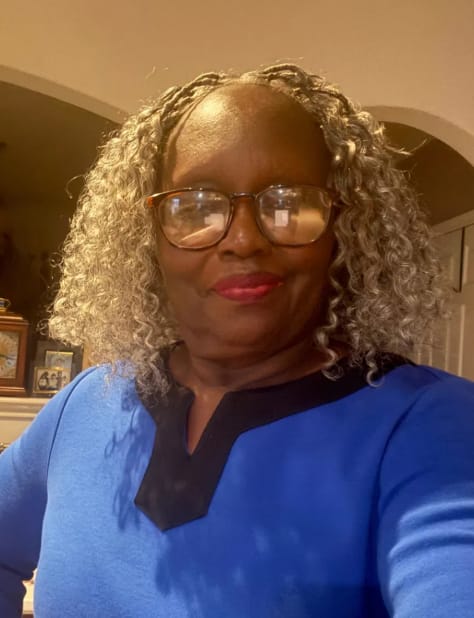 Customer photo review of Luvwin Silver Grey Boho Twist Curly Human Hair Wigs For Black Women