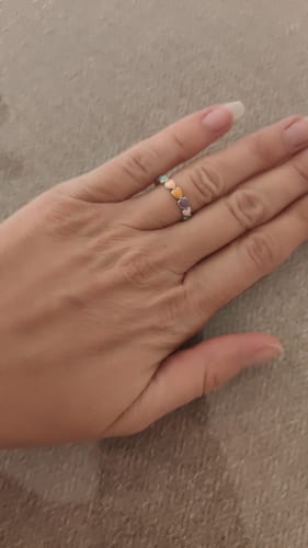 Customer photo review of Anillo Colorful Hearts