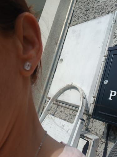 Customer photo review of Radiance Stud Earrings In Silver