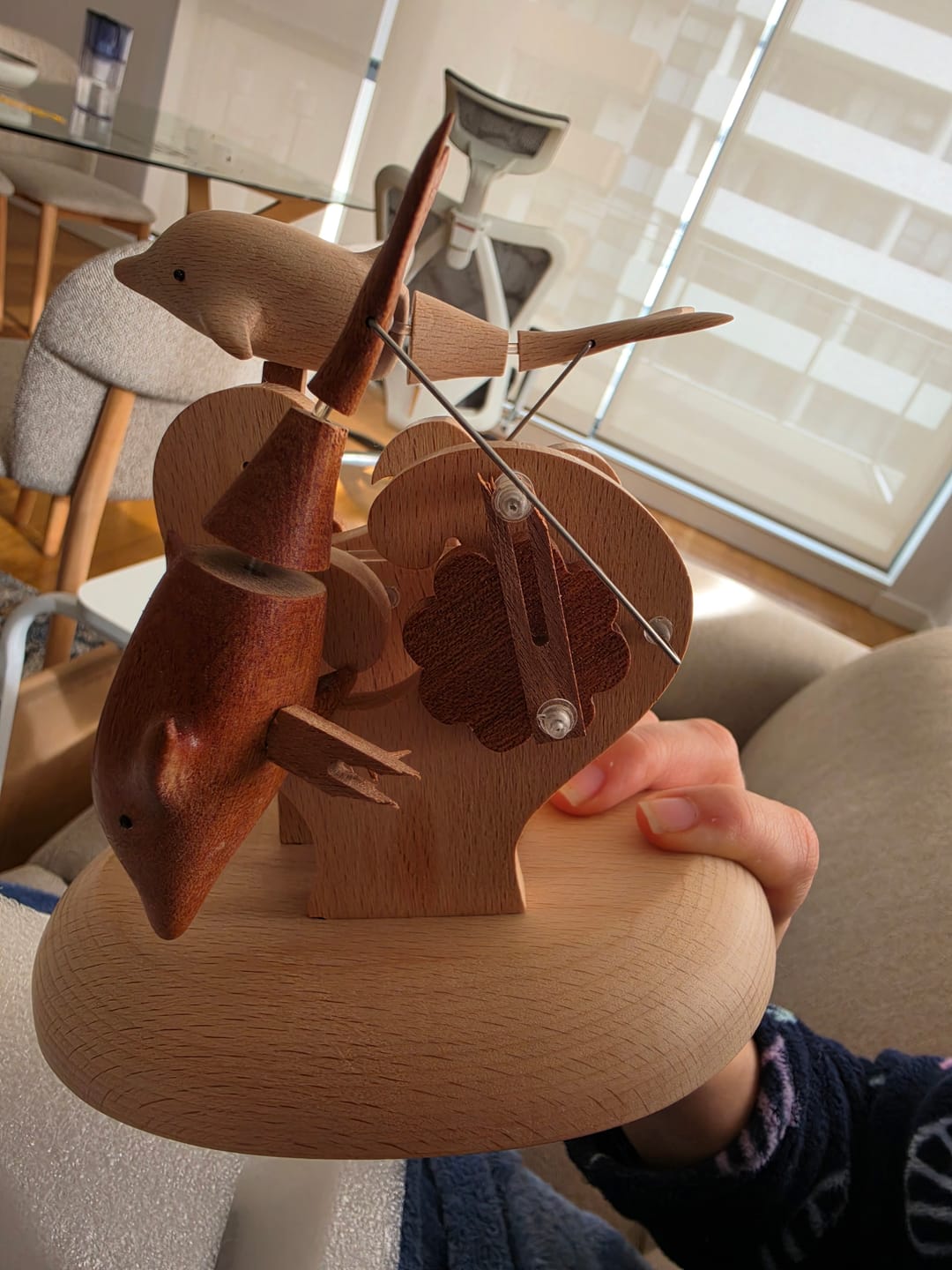 Customer photo review of MarinerPoet™ Handcrafted Wooden Dolphin Automaton