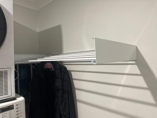 Customer photo review of Wall Mounted Drying Rack - Foldable Indoor and Outdoor Drying Rack