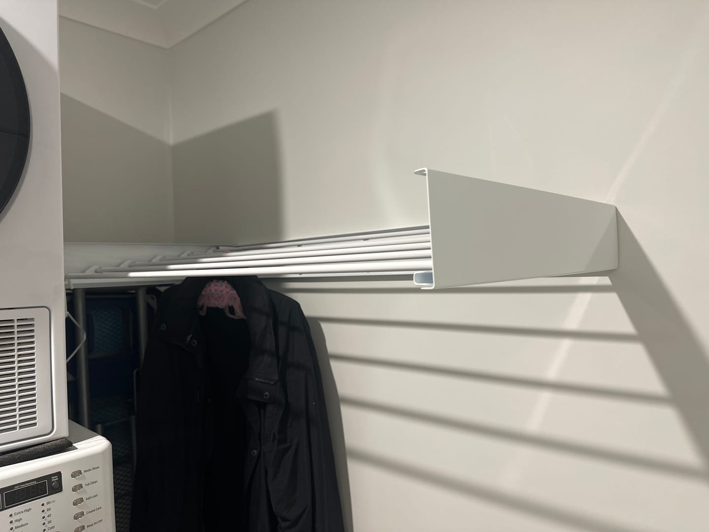 Customer photo review of Wall Mounted Drying Rack - Foldable Indoor and Outdoor Drying Rack