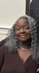 Customer photo review of Luvwin 13x4 Salt And Pepper Wand Curly Glueless Gray Color Pre-Cut Lace Wig