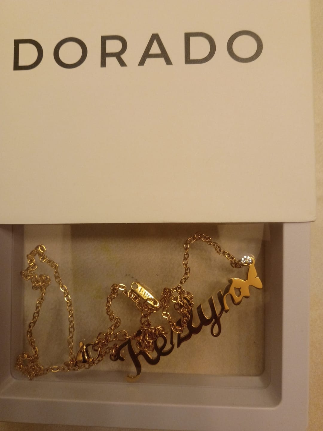 Customer photo review of Kids Butterfly Name Necklace