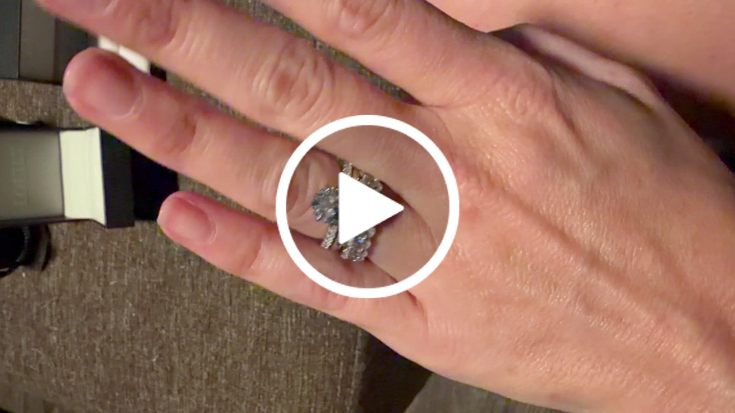 Customer video review of S925 3PC 4.0Ct Oval Cut Wedding Ring Set Travel Ring For Her With Two Classic Wedding Bands