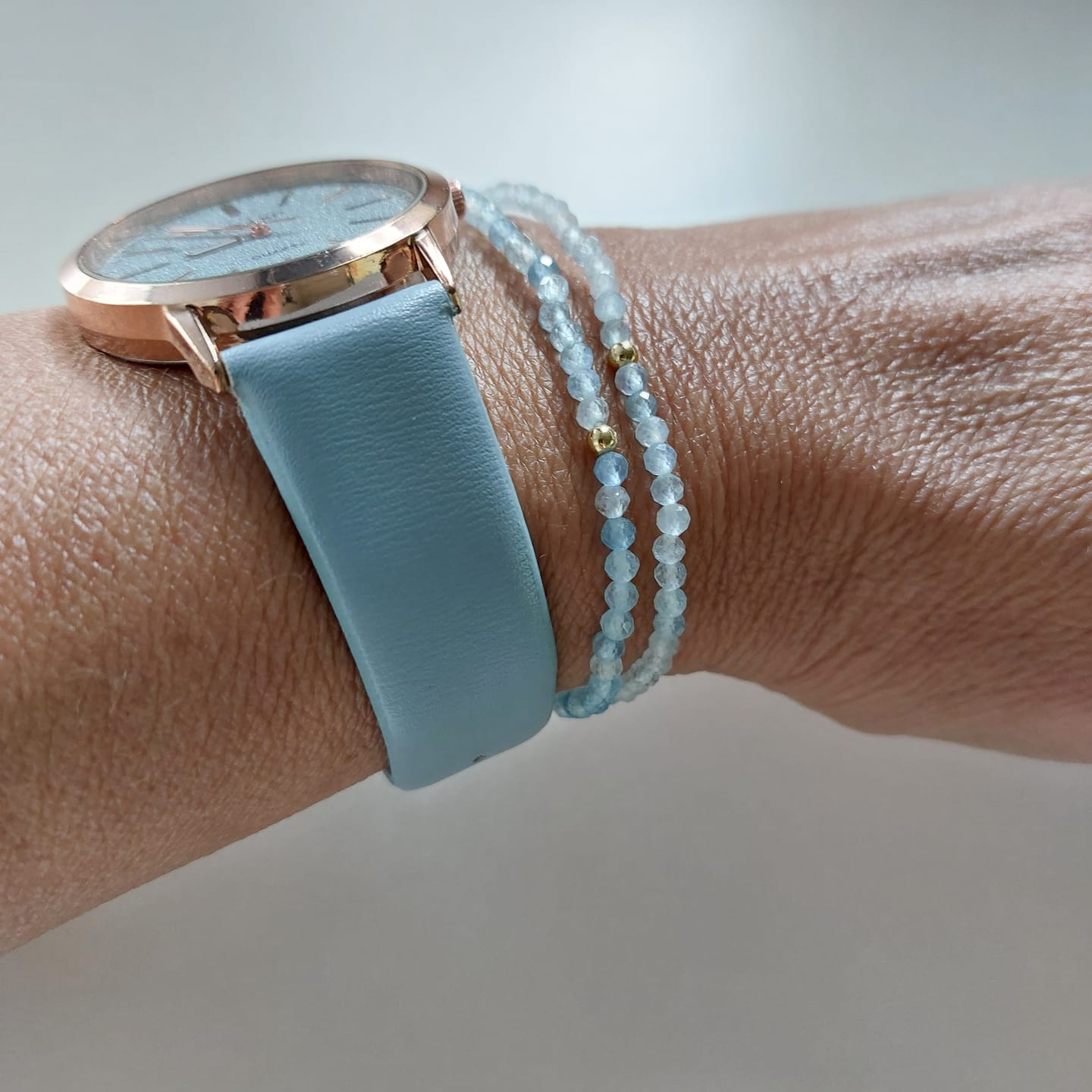 Customer photo review of Maris Aquamarin Armband