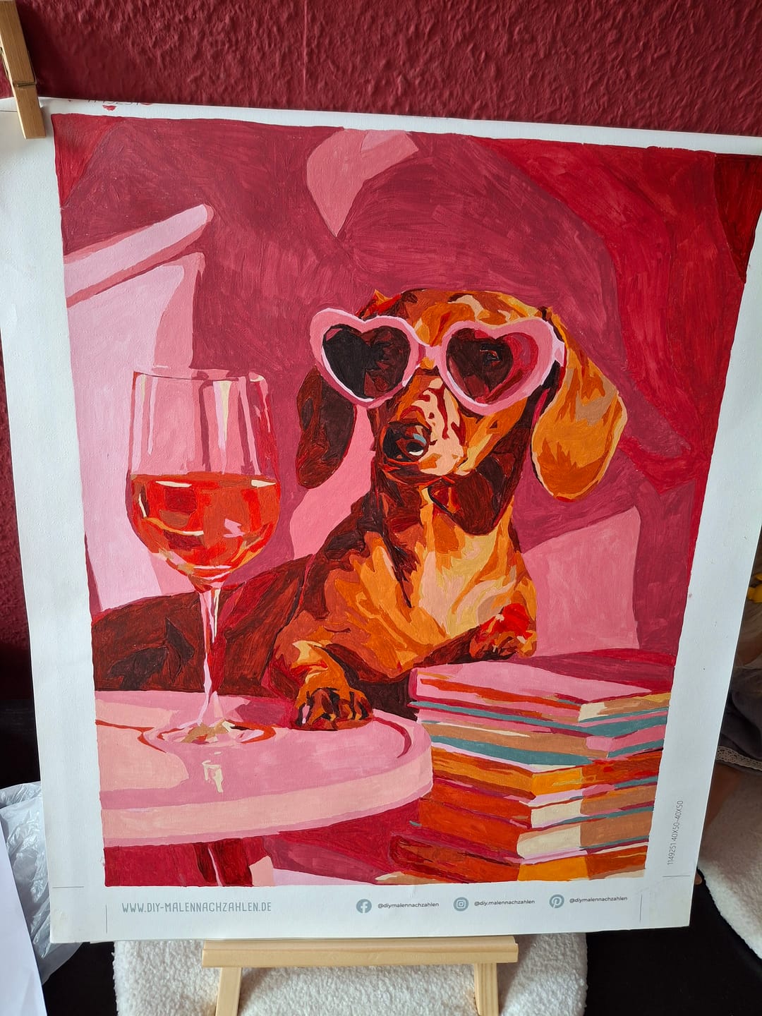 Customer photo review of Malen nach Zahlen - Dackel in Pink