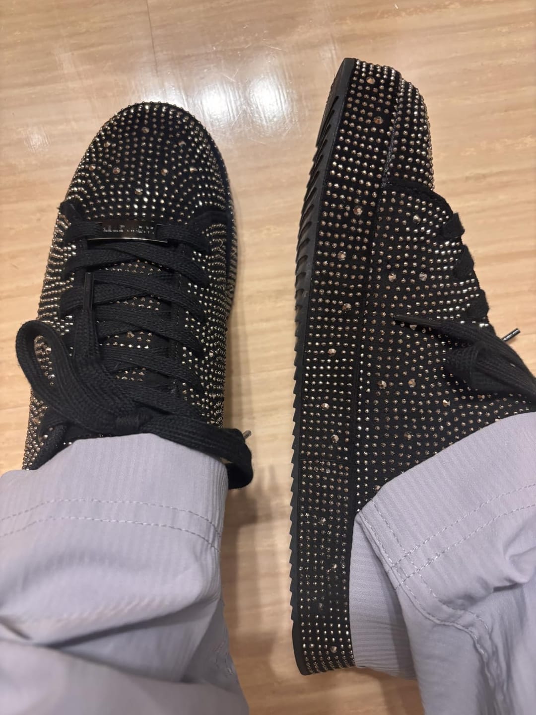 Customer photo review of Sparkly Rhinestone Wedding Sneakers | Glitter Bridal Party Shoes
