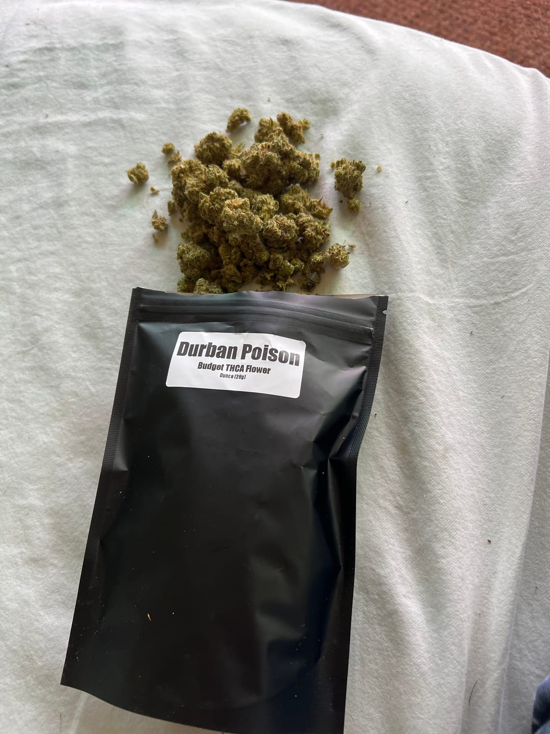 Customer photo review of Durban Poison THCA Flower (Budget)