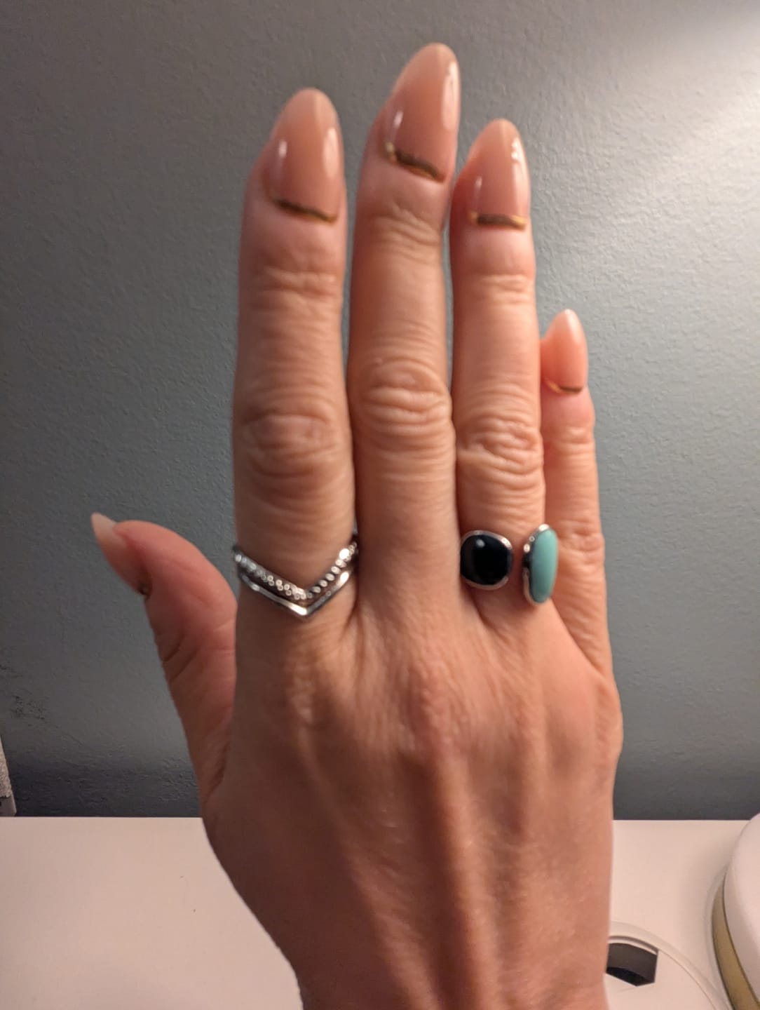 Customer photo review of Aquamarine Wrap Silver Ring