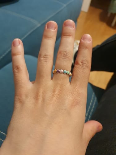 Customer photo review of Anillo Colorful Hearts