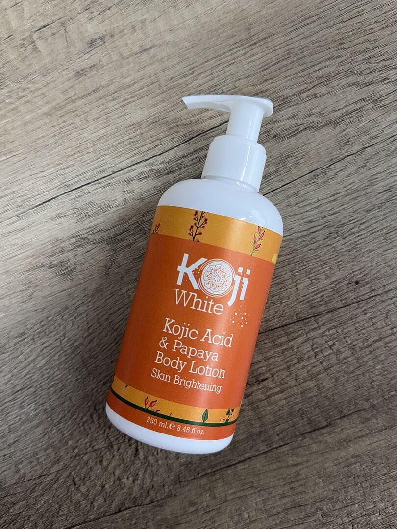 Customer photo review of Kojic Acid & Papaya Skin Brightening Body Lotion