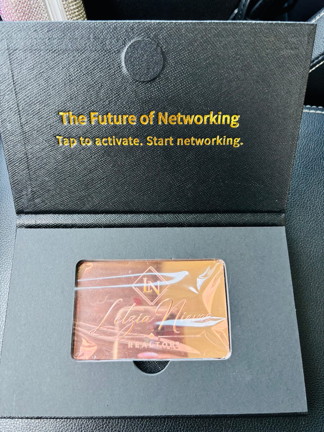Customer photo review of Metal Smart Business Card