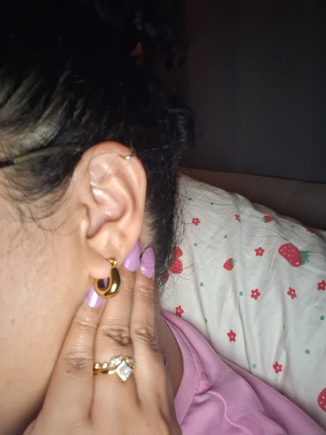 Customer photo review of Gold Serenity Hoop Earrings