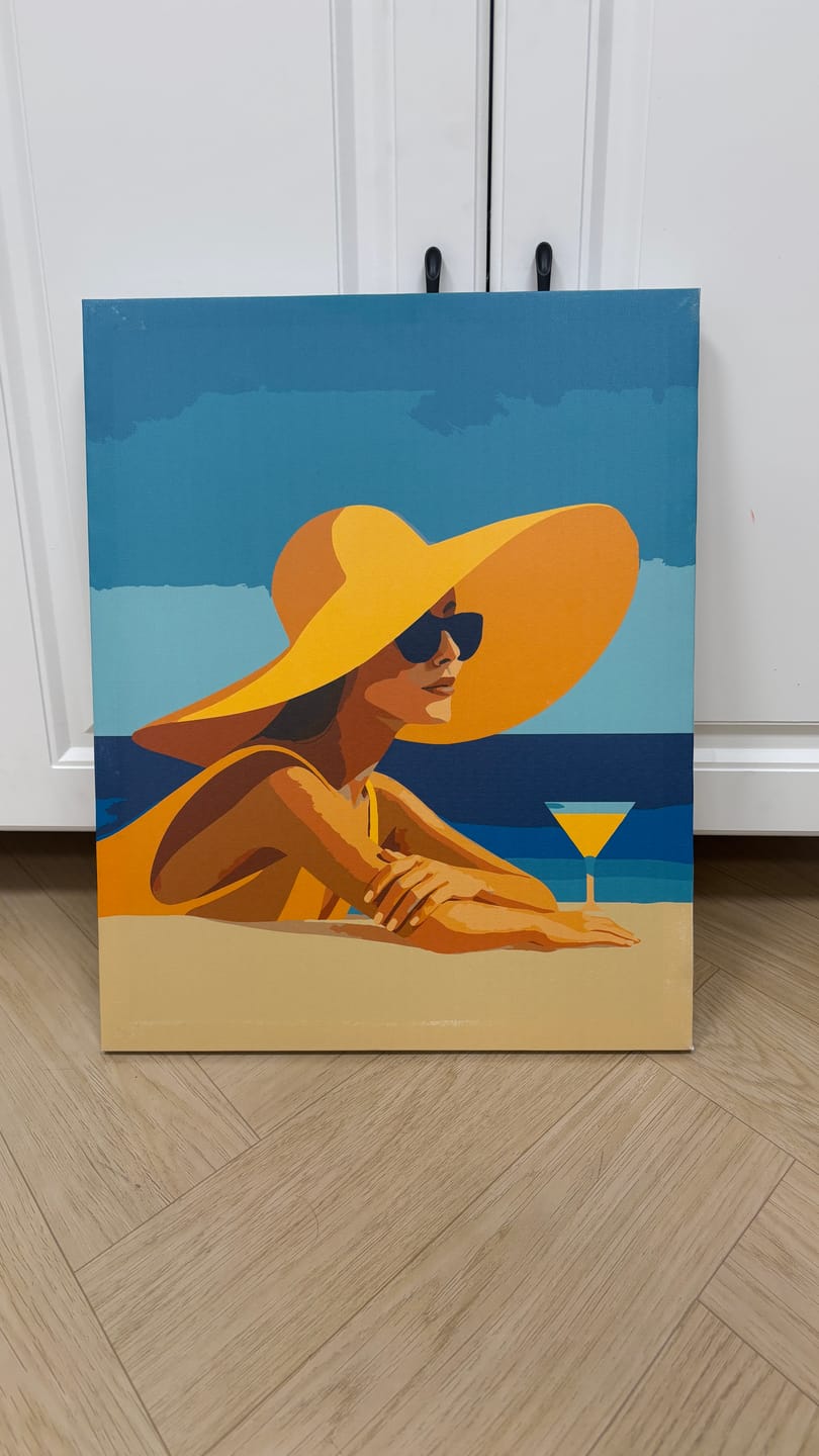 Customer photo review of Drink on a Beach | Paint by Number