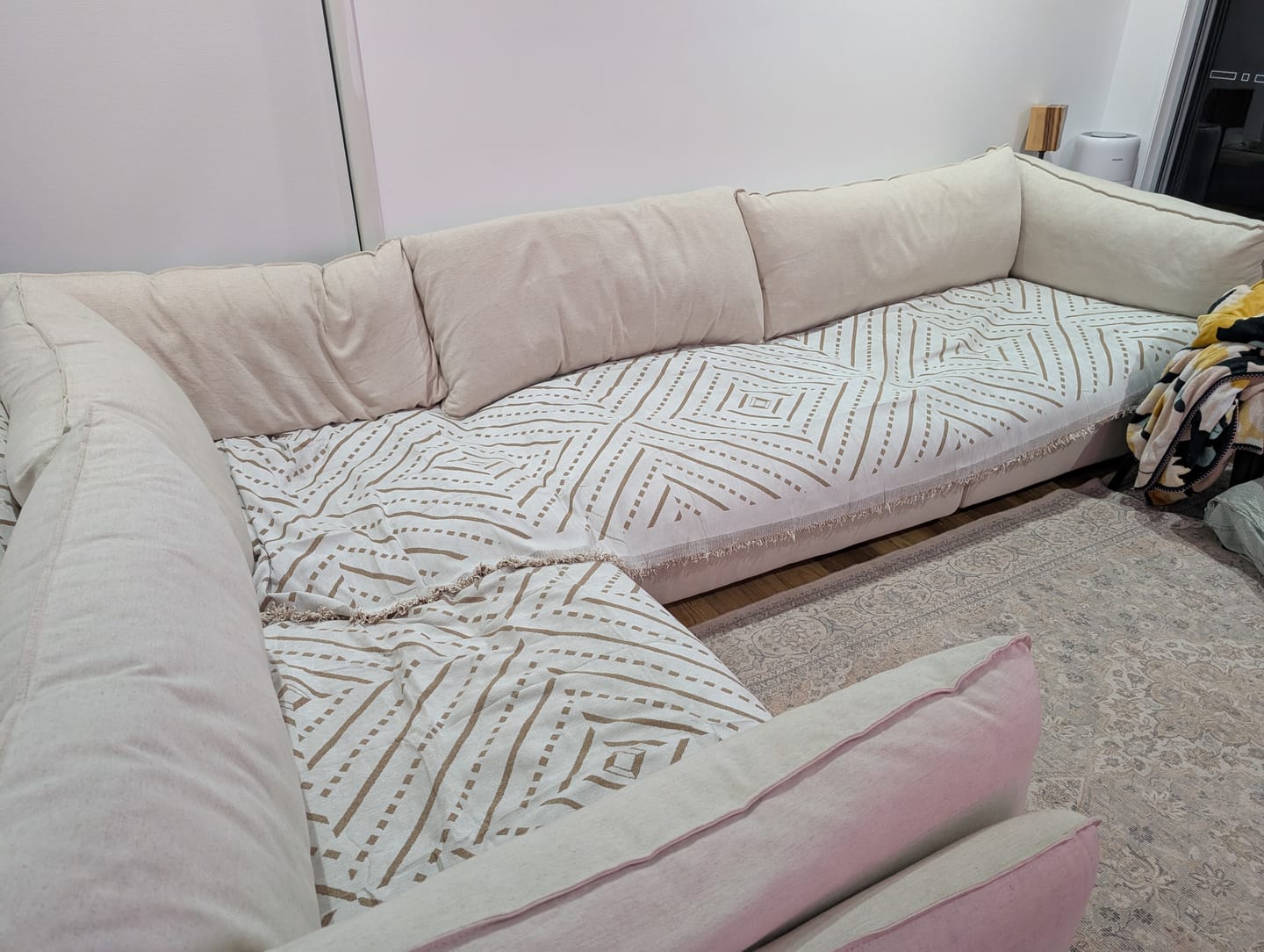Customer photo review of Pet Couch Cover - Inca Beige