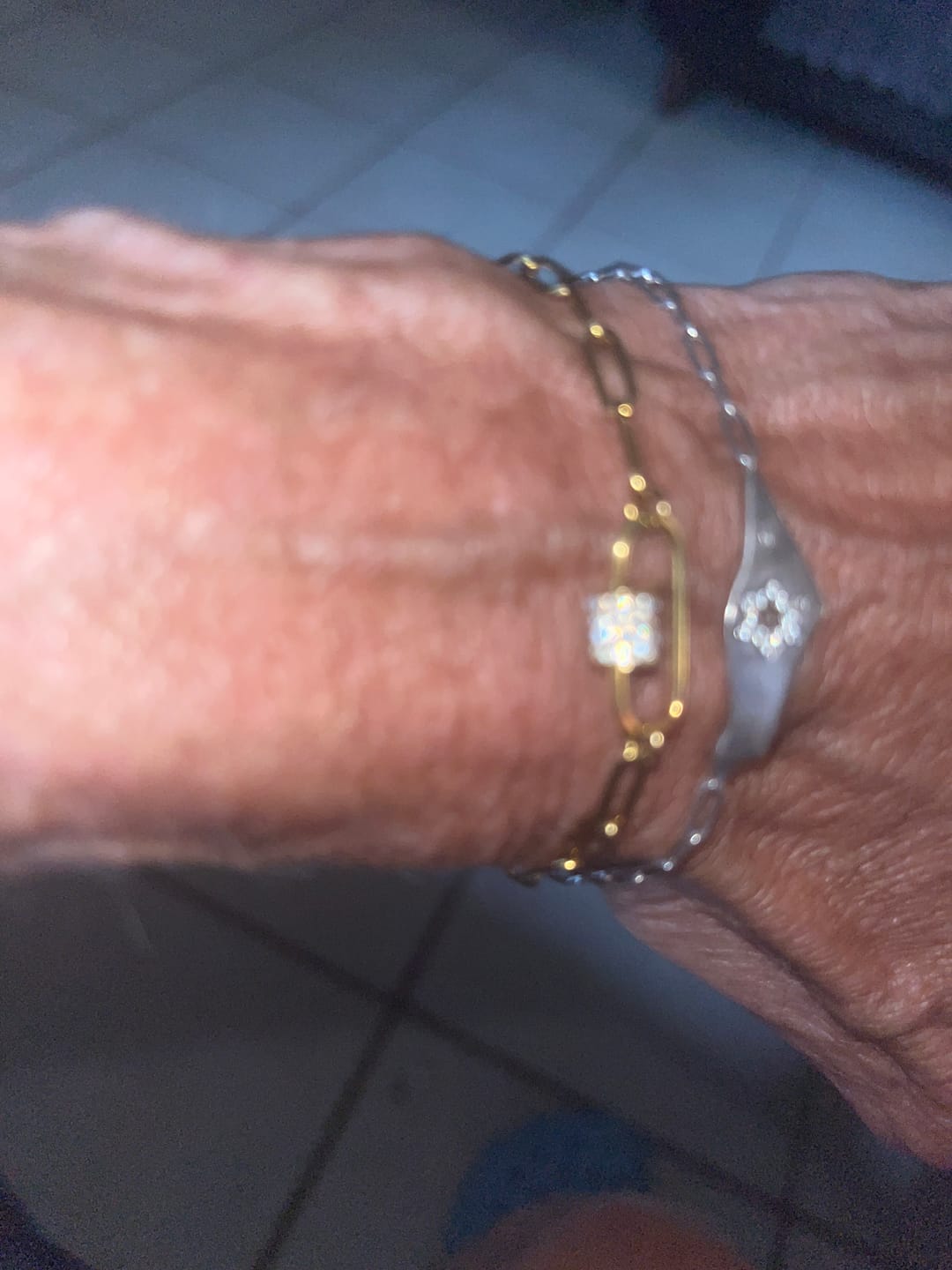 Customer photo review of Crystal Paperclip Charm Bracelet