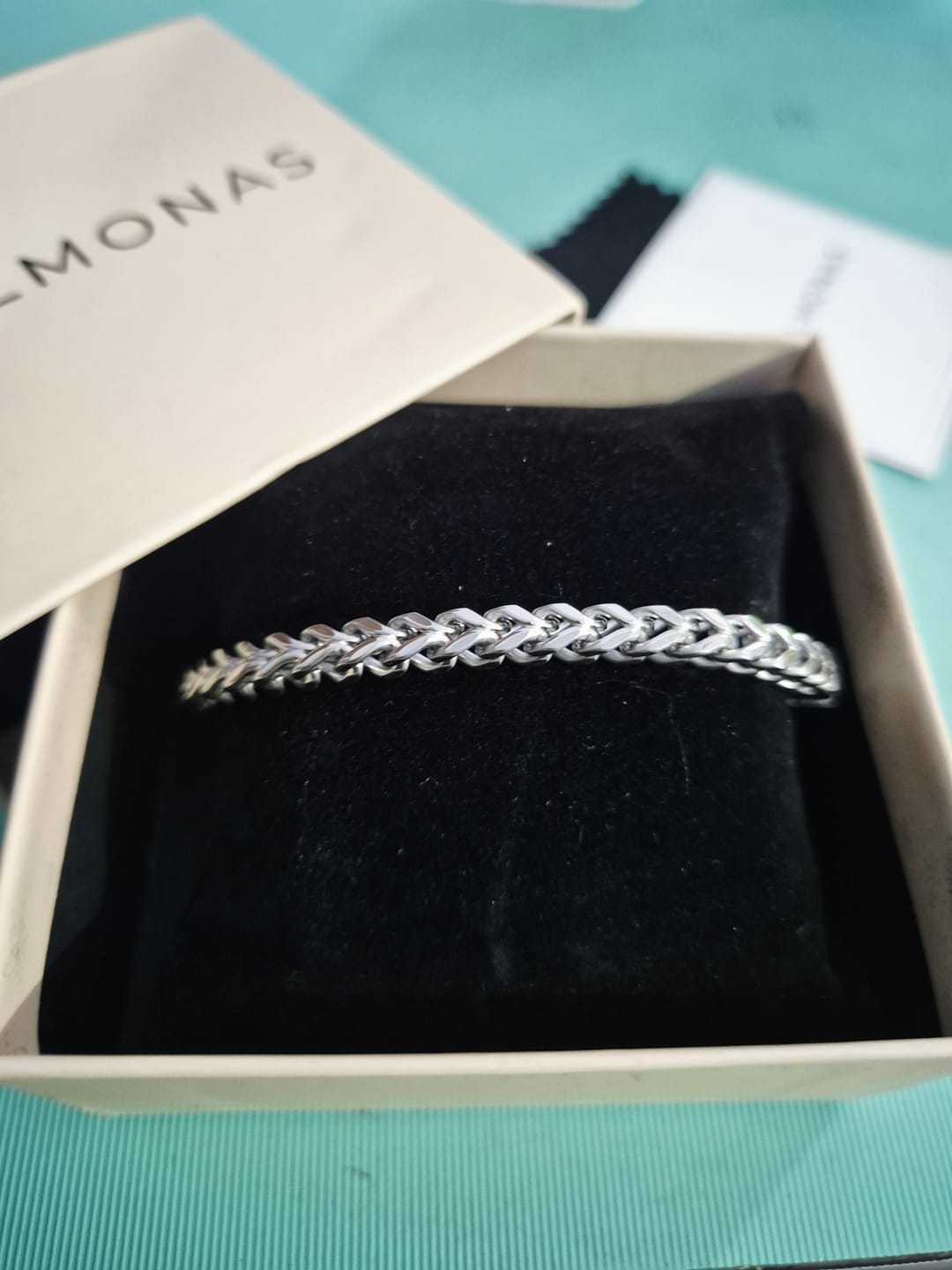 Customer photo review of Minimalist Silver Bracelet