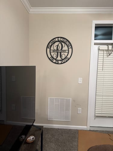 Customer photo review of Elaborate Name - Steel Sign