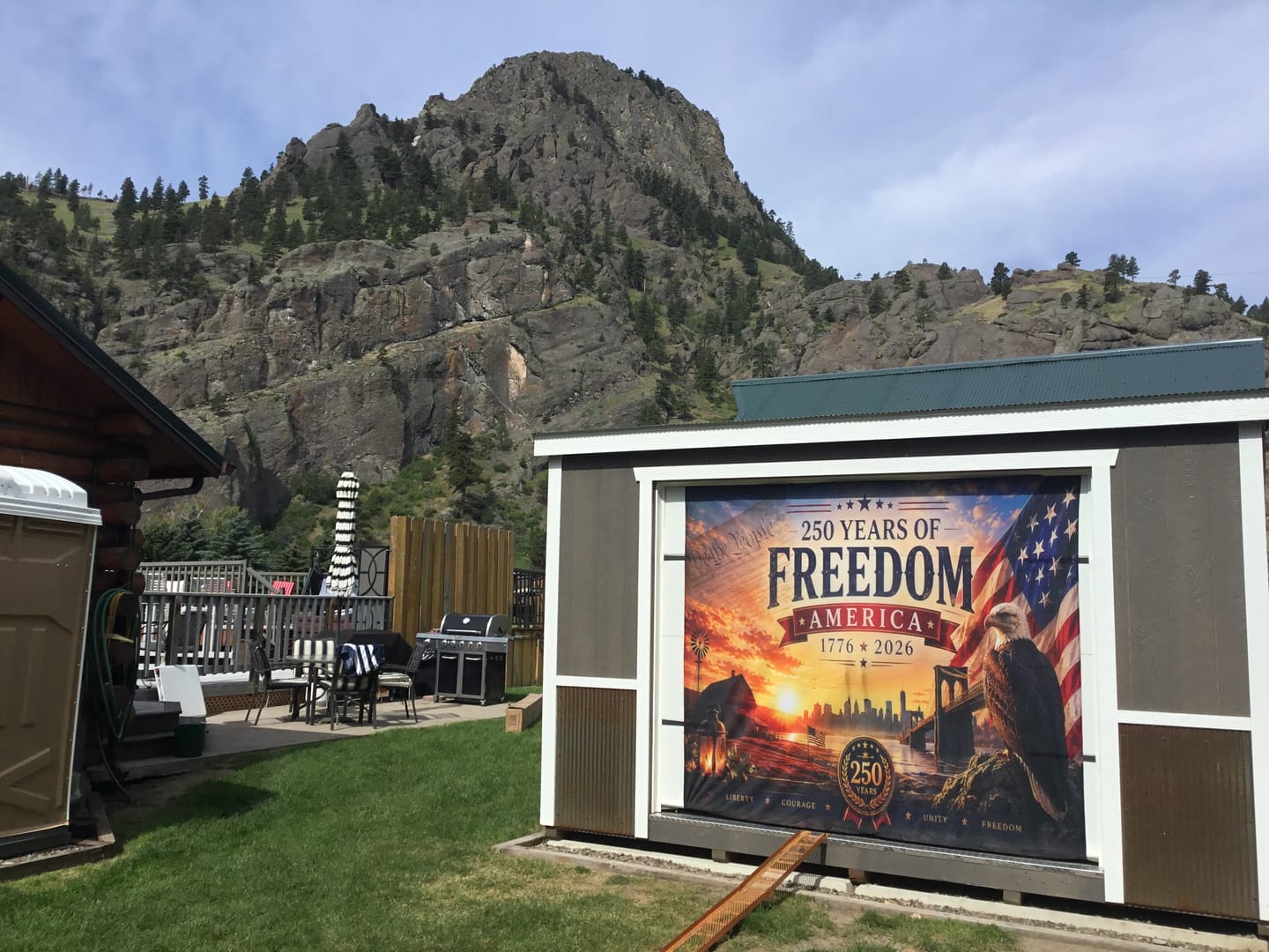 Customer photo review of America Eternal Patriotic Garage Door Cover