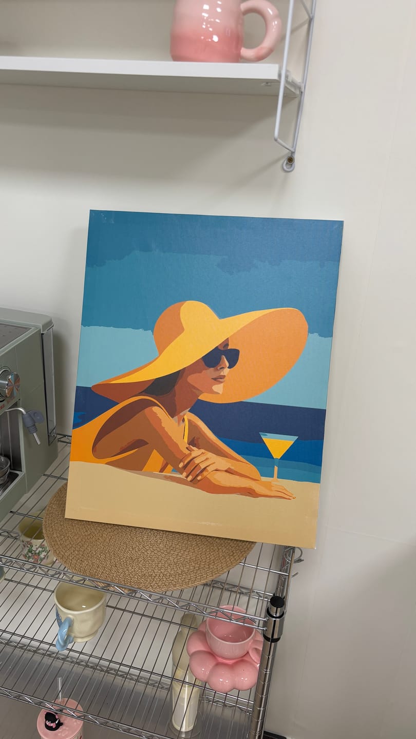 Customer photo review of Drink on a Beach | Paint by Number