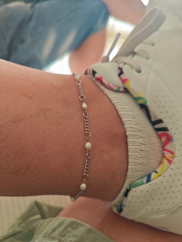 Customer photo review of Tobillera Perlas Marinas