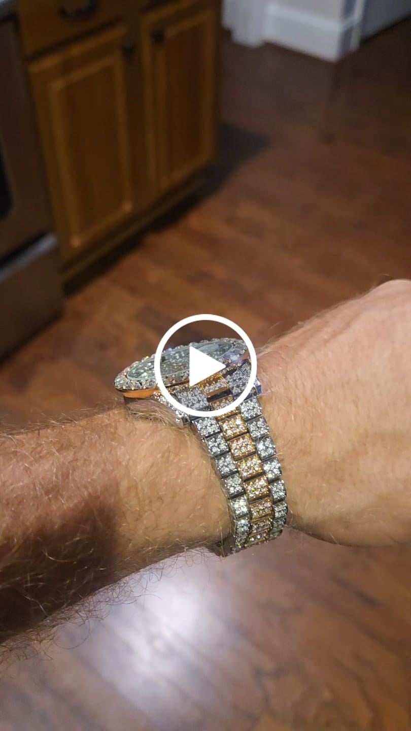 Customer video review of Arabic Dial Diamond Simulant Watch - Two Tone