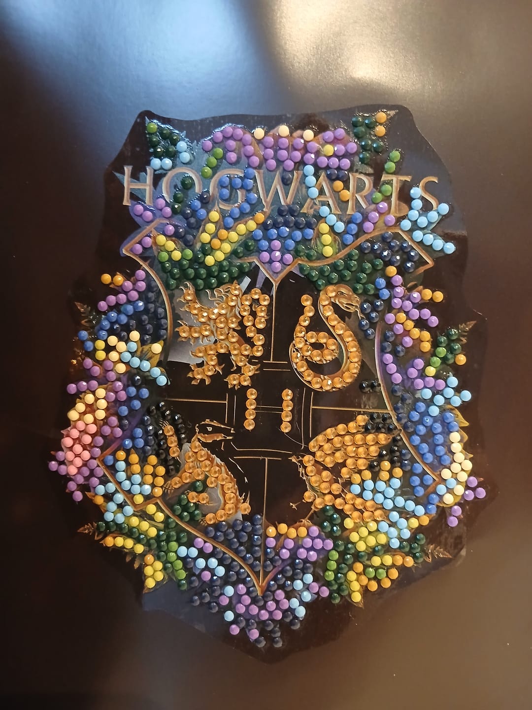 Customer photo review of Harry Potter Hogwarts Crest Crystal Art Sticker Special Edition