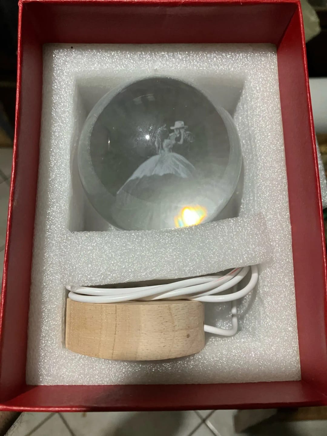 Customer photo review of Esfera de Cristal Personalizada