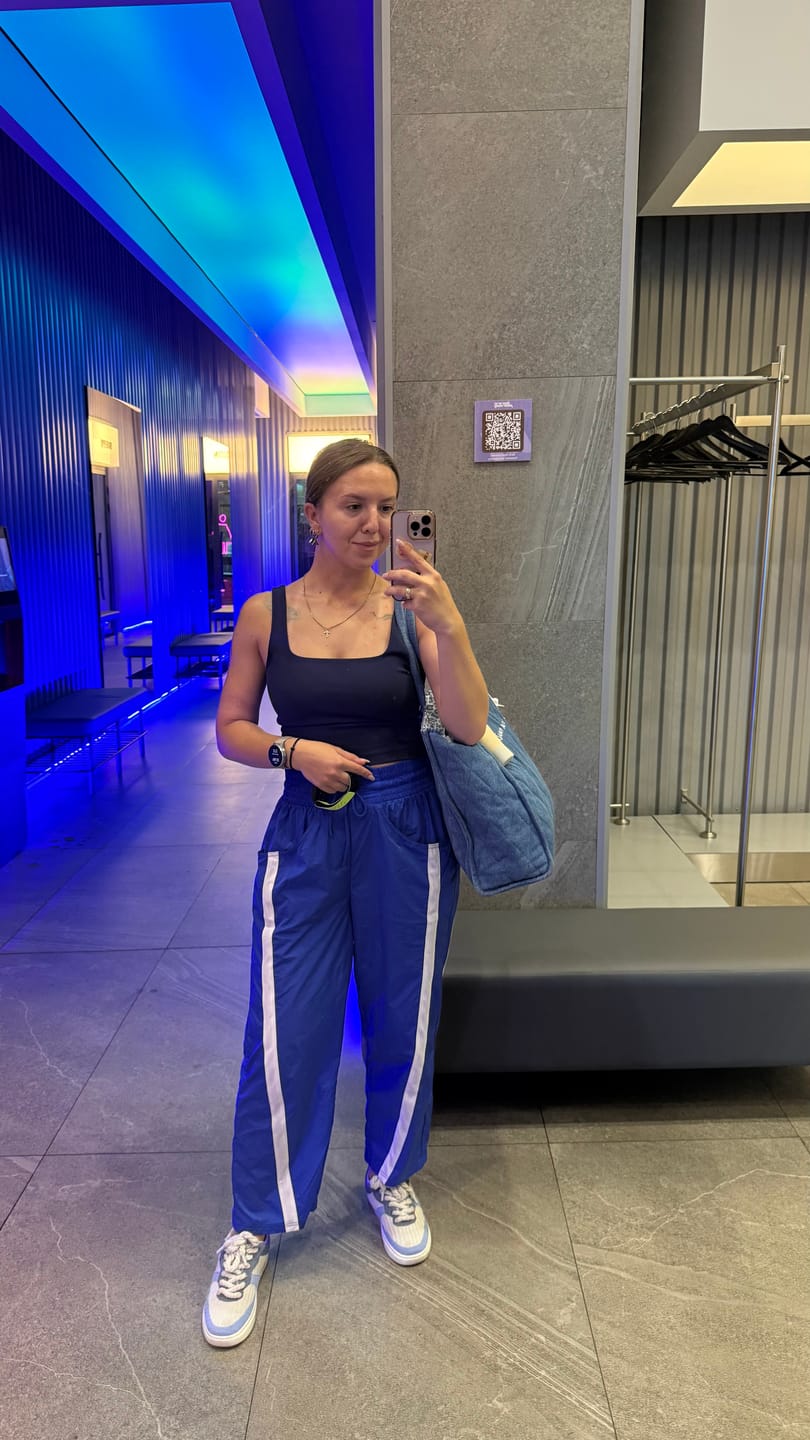 Customer photo review of Latin Movement High Rise Crop Track Pants