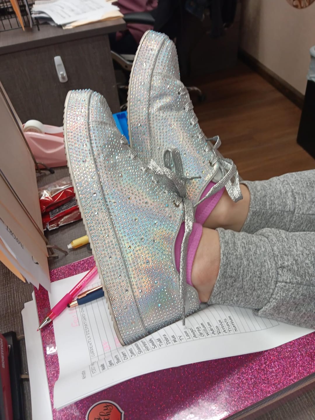 Customer photo review of Sparkly Rhinestone Wedding Sneakers | Glitter Bridal Party Shoes