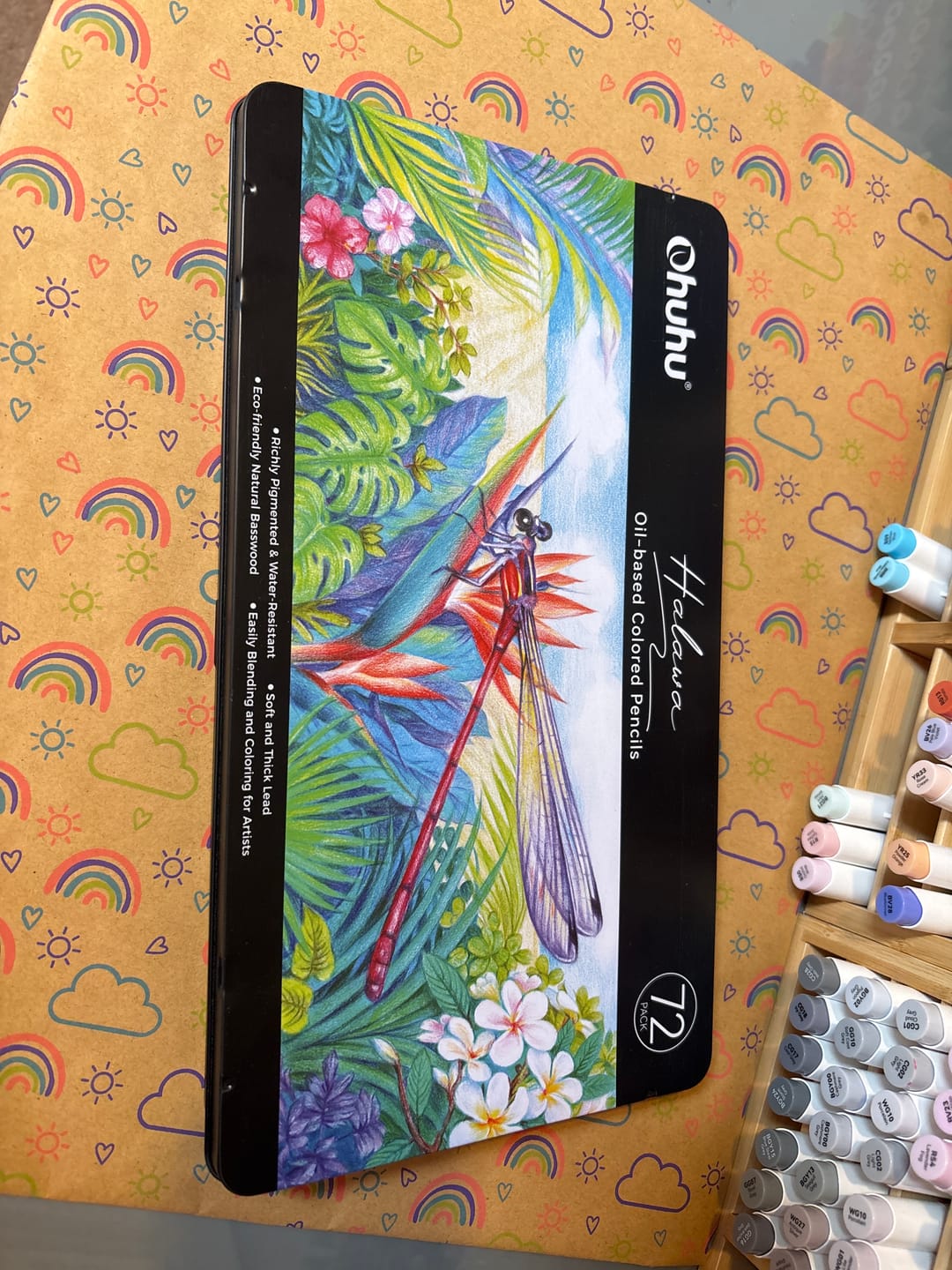 Customer photo review of Ohuhu Halawa Series 72 Colors Oil-based Colored Pencils