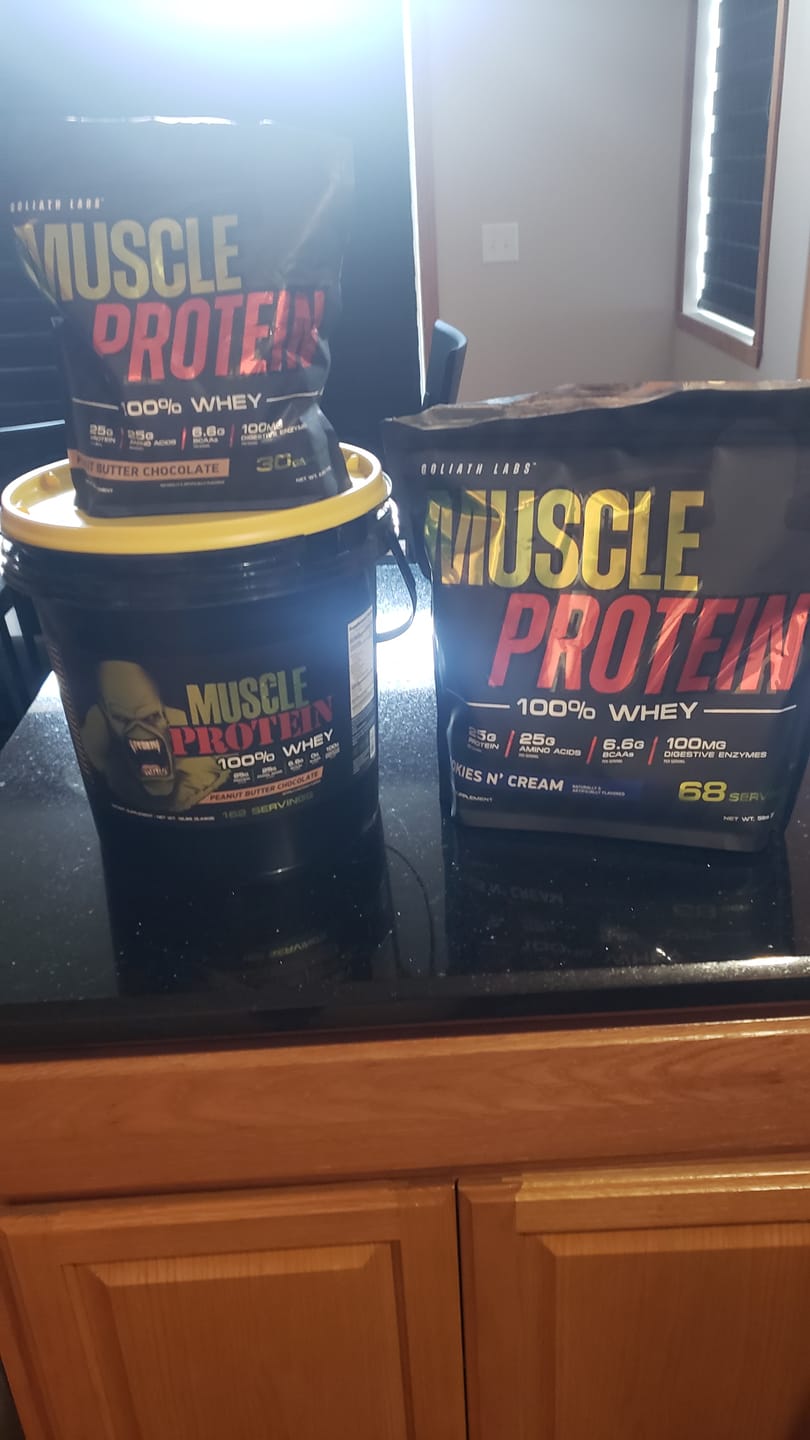 Customer photo review of 100% Whey Protein Powder