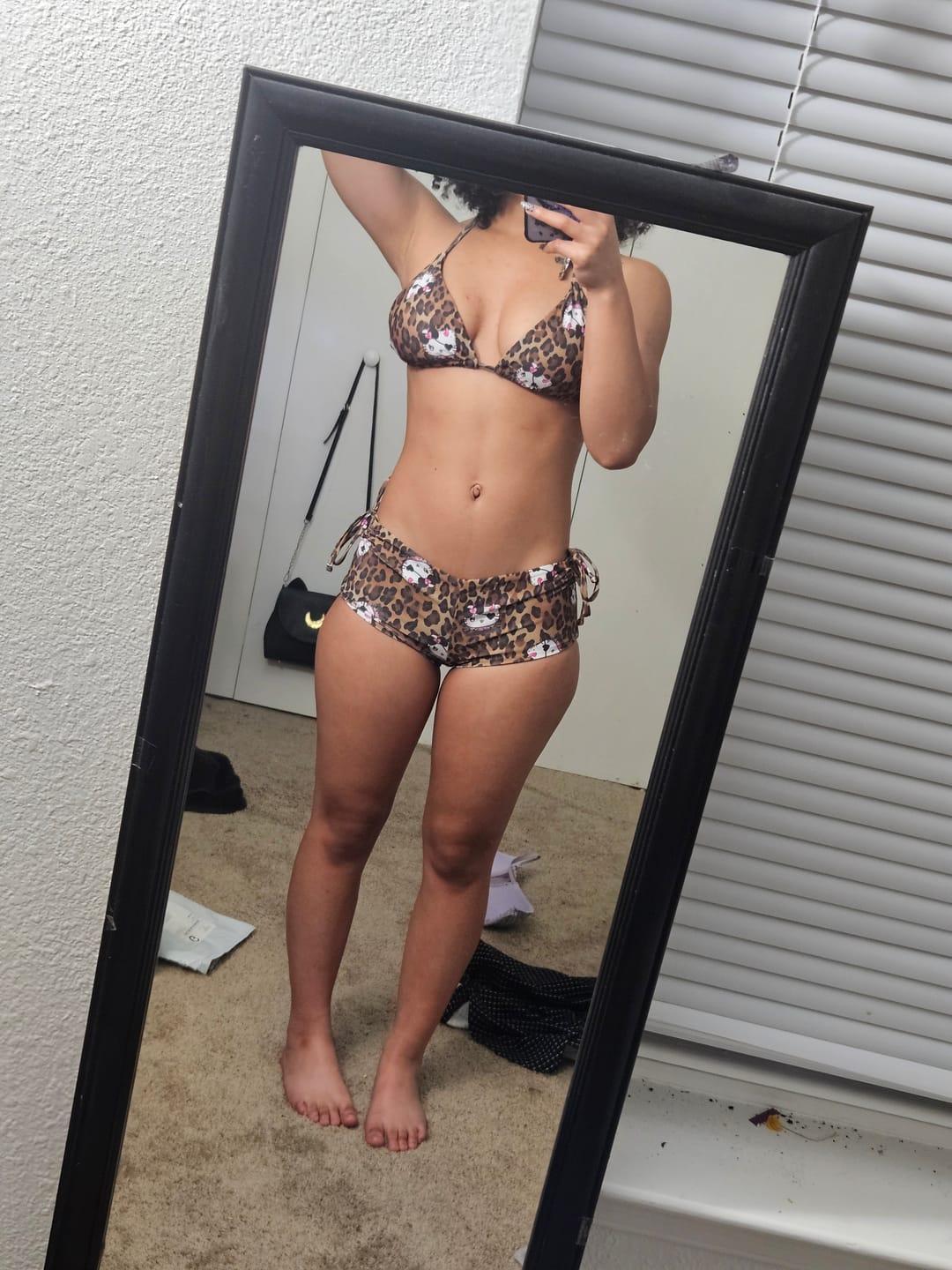 Customer photo review of Devil Kitten Gyaru Leopard Bra + Booty Shorts Swimsuit Set
