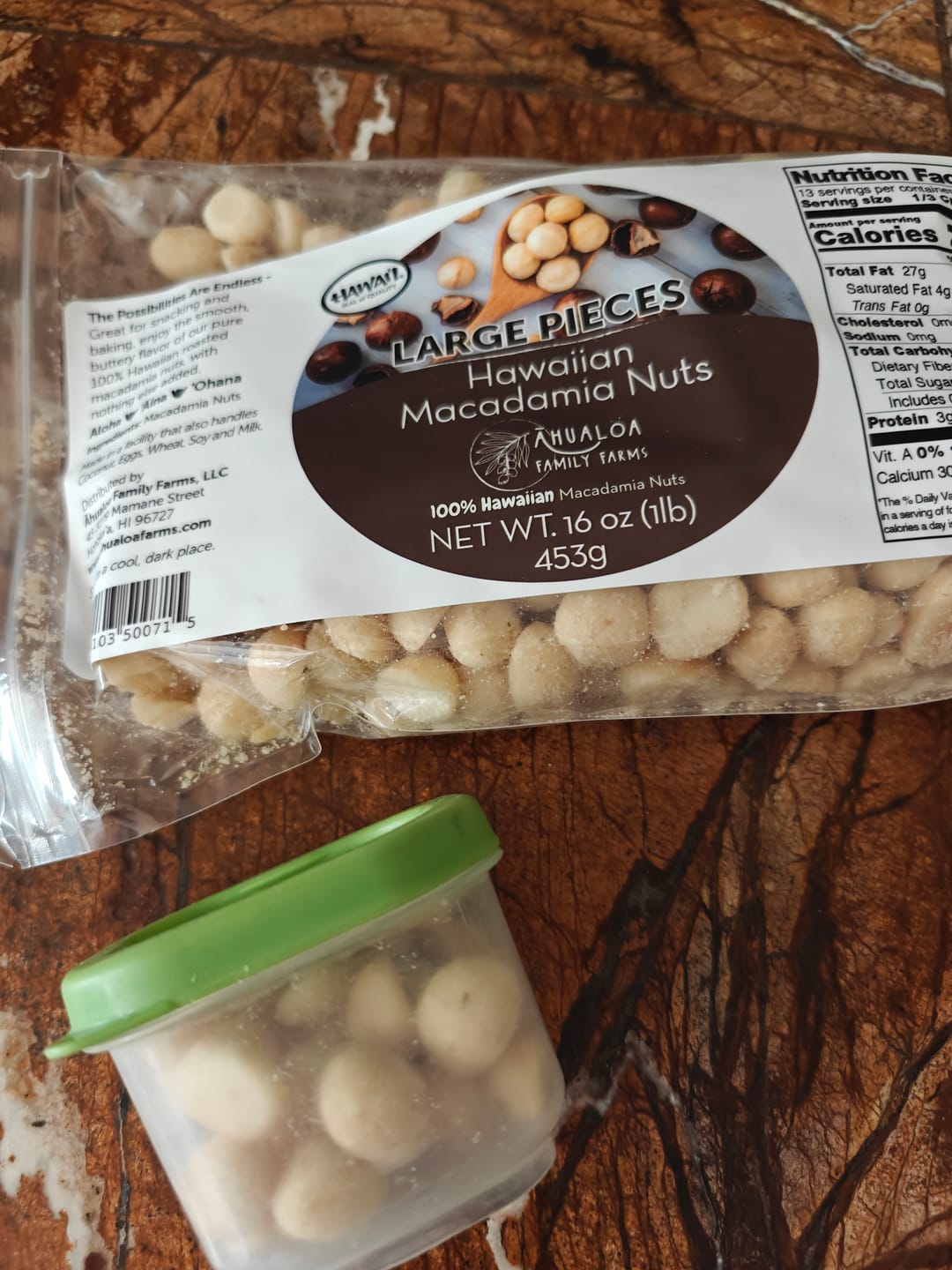Customer photo review of Hawaiian Macadamia Nut Large Pieces