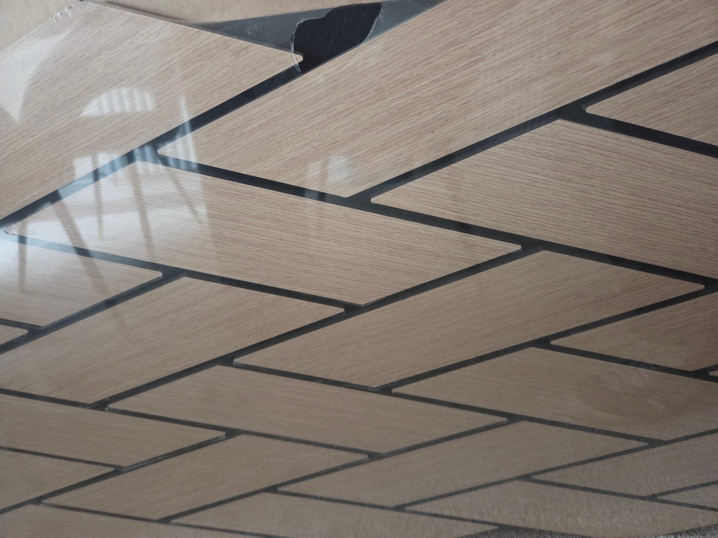 Customer photo review of Premium Chevron Panels - 240cm x 60cm (Multiple Colours)