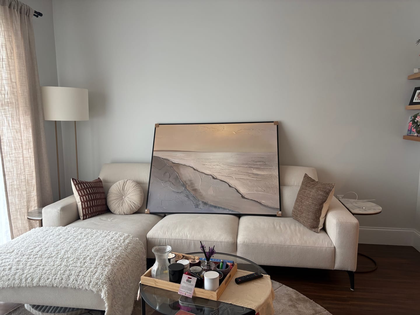 Customer photo review of Ocean And Sky Abstract Textured Wall Art #OS136