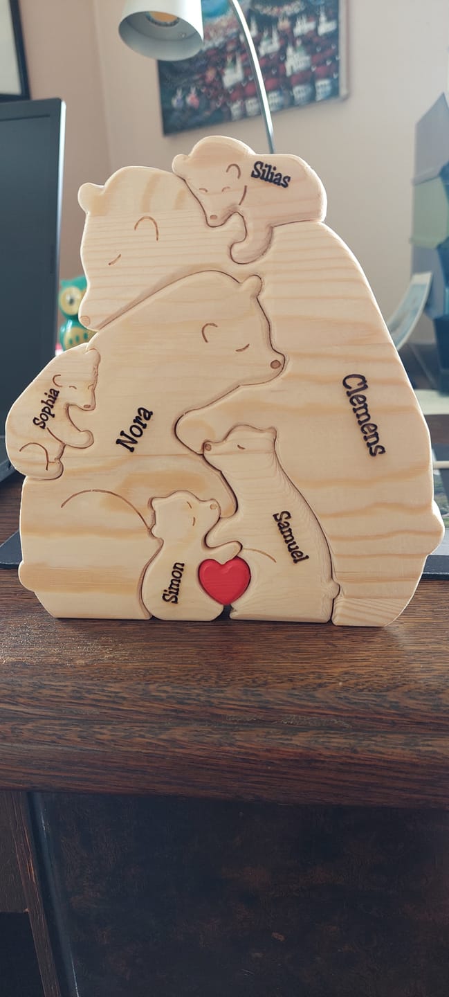 Customer photo review of Bärenfamilie - Süße Personalisierte Holzbären zum Aufstellen für die Familie