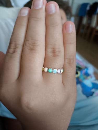 Customer photo review of Anillo Colorful Hearts