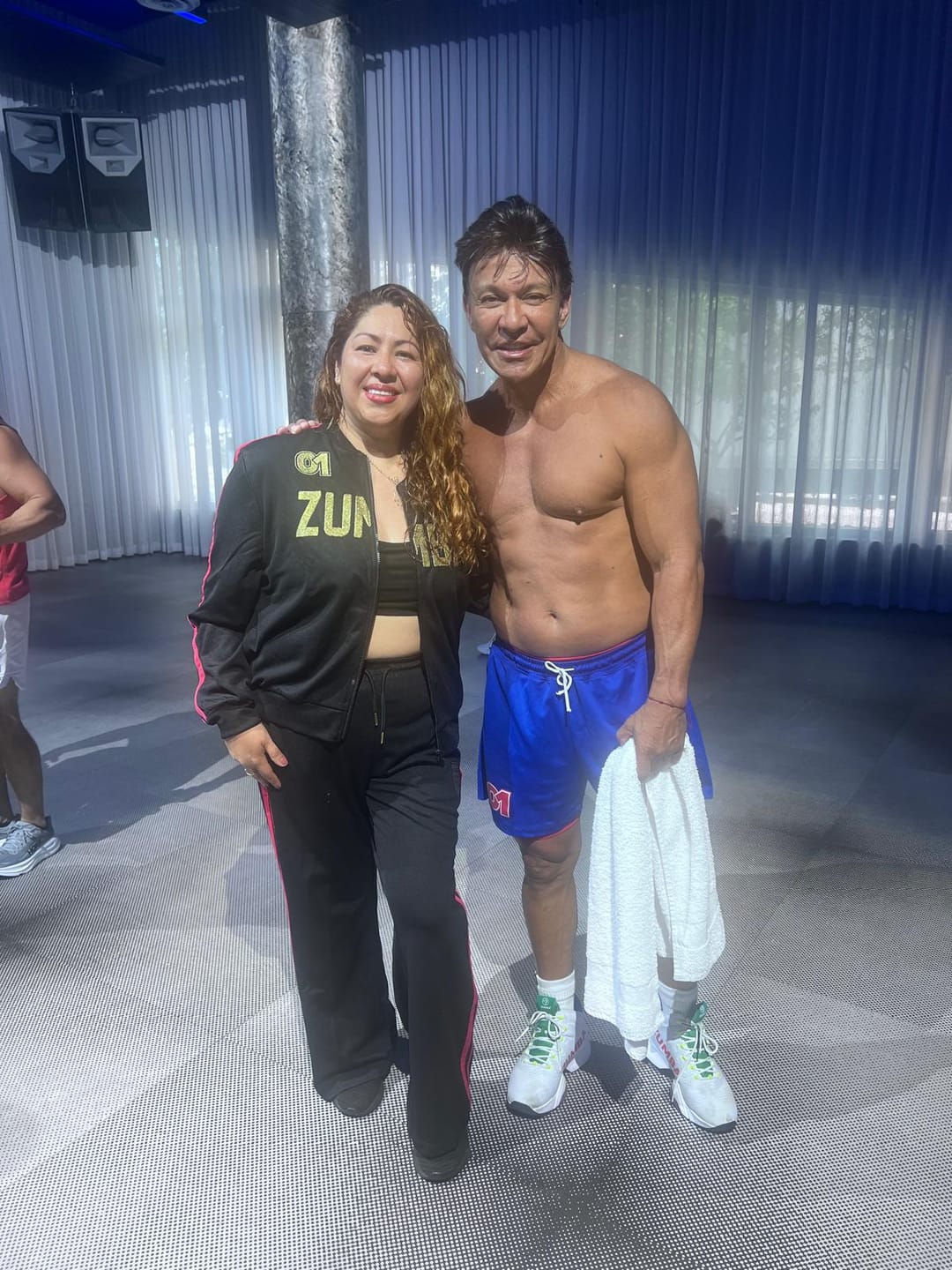 Customer photo review of Victory Wide Leg Track Pants